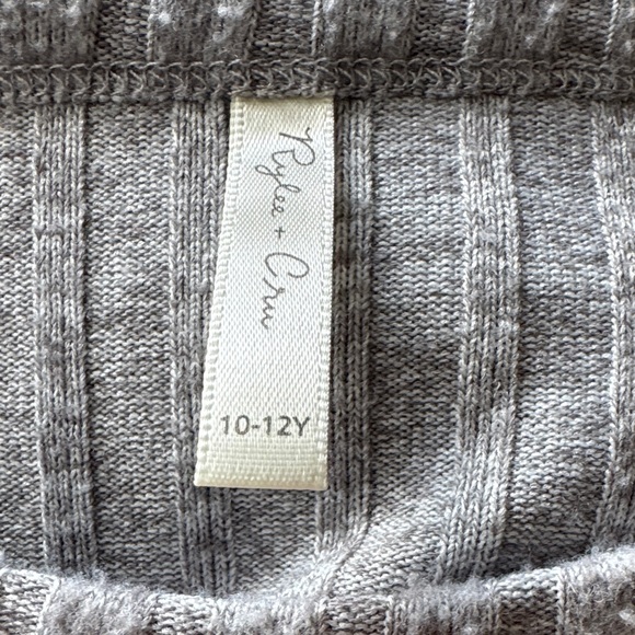 Rylee + Cru Gray Ribbed Kids Matching Set - Picture 4 of 5